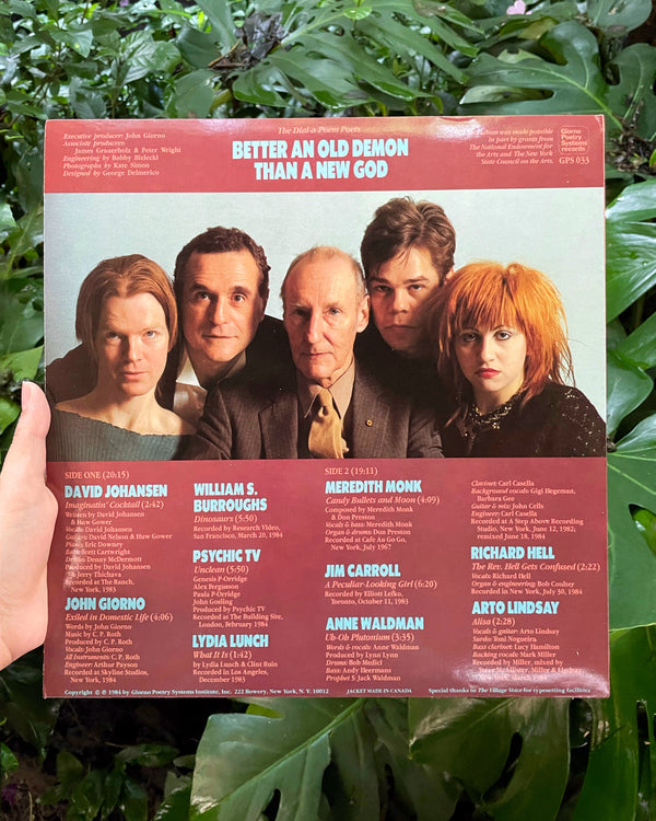 JOHN GIORNO - VINYL - BETTER AN OLD DEMON THAN A NEW GOD (1984)