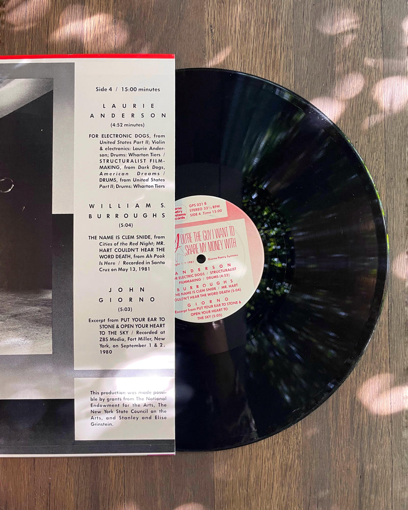 JOHN GIORNO - VINYL - YOU'RE THE GUY I WANT TO SHARE MY MONEY WITH (1981)